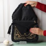 Black Beaded Fringe Shoulder Bag