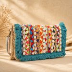 Colorful Cowrie Shell Clutch Bag