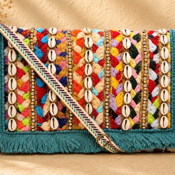 Colorful Cowrie Shell Clutch Bag
