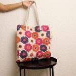 Colorful Floral Crochet Tote Bag