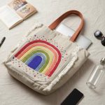 Rainbow Embroidered Tote Bag
