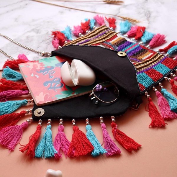 Colorful Tassel Crossbody Bag