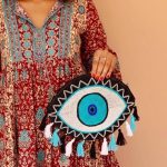 Evil Eye Beaded Clutch Bag