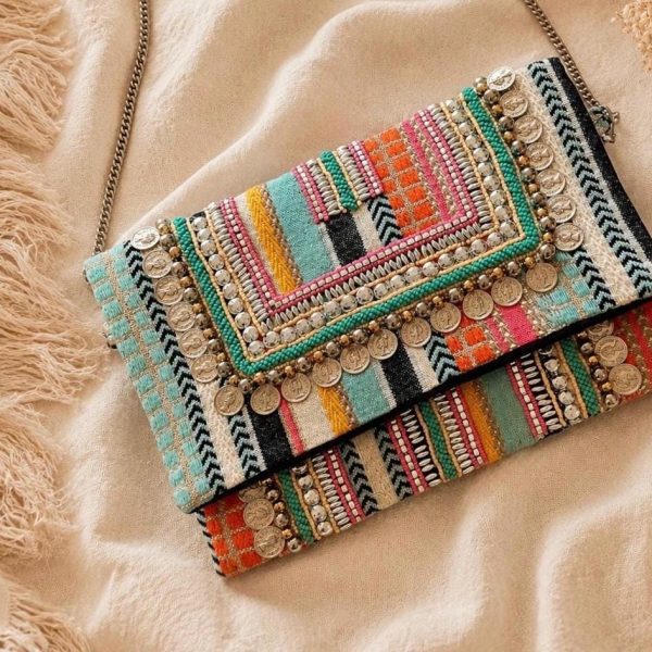 Colorful Bohemian Coin Crossbody Bag