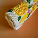 Citrus Fruit Beaded Clutch Bag