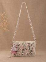 Blush Floral Embroidered Crossbody Bag