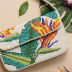 Tropical Floral Beaded Shoulder Bag